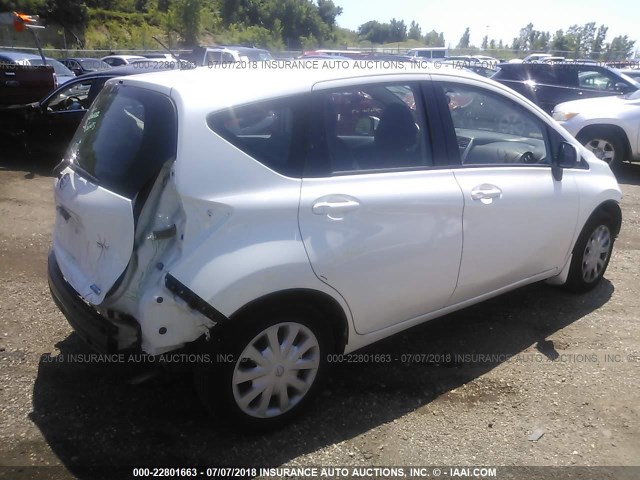 3N1CE2CP4EL371579 - 2014 NISSAN VERSA NOTE S/S PLUS/SV/SL WHITE photo 4