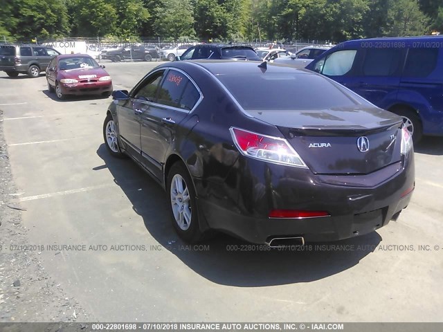 19UUA86559A016817 - 2009 ACURA TL PURPLE photo 3