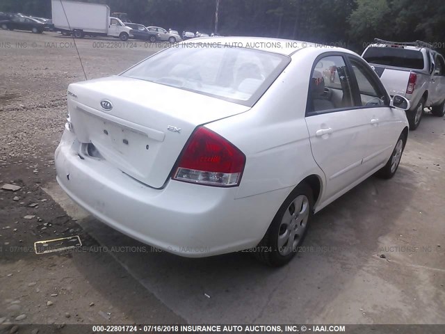 KNAFE222395655028 - 2009 KIA SPECTRA EX/LX/SX WHITE photo 4