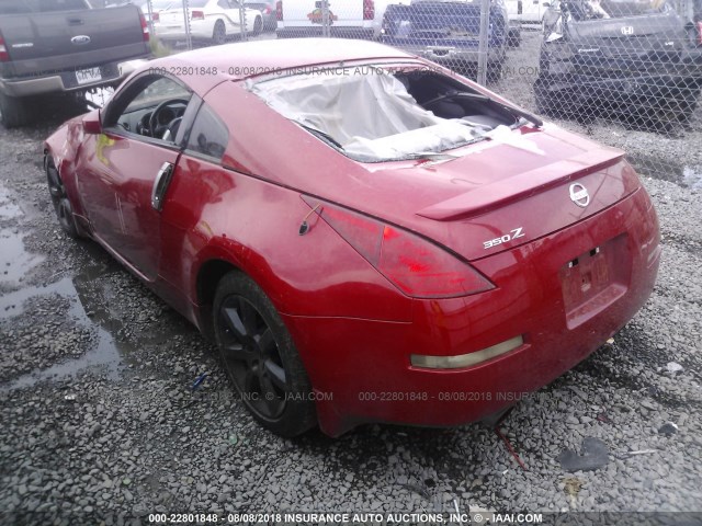 JN1AZ34D44T163282 - 2004 NISSAN 350Z COUPE RED photo 3