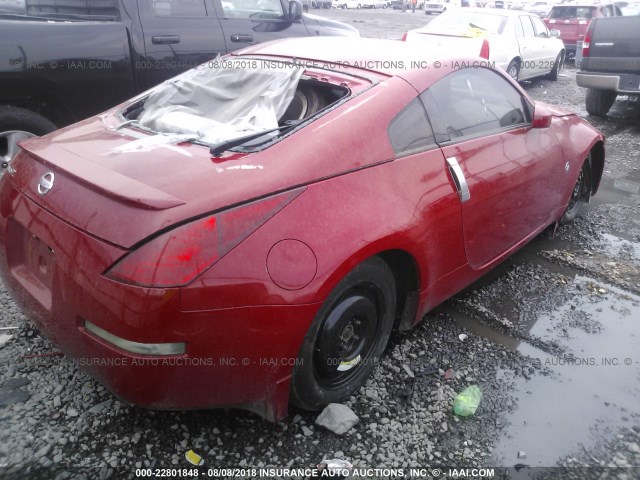 JN1AZ34D44T163282 - 2004 NISSAN 350Z COUPE RED photo 4