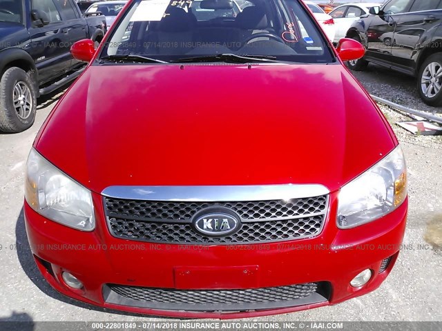 KNAFE161775007152 - 2007 KIA SPECTRA5 SX RED photo 6