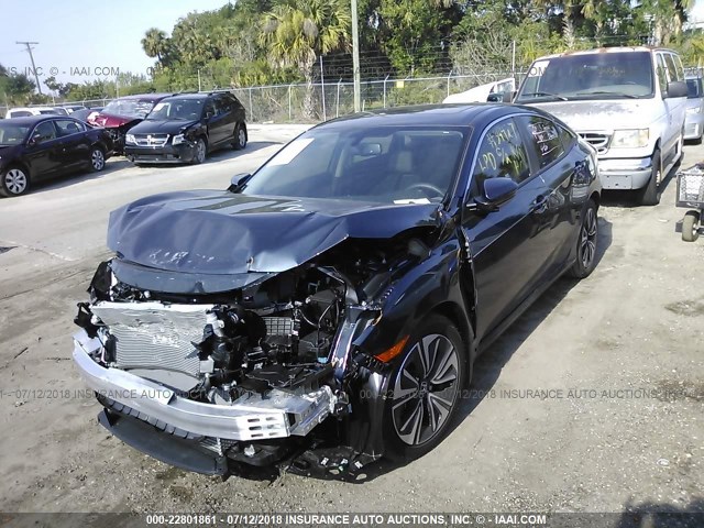 JHMFC1F70JX003774 - 2018 HONDA CIVIC EXL Dark Blue photo 2