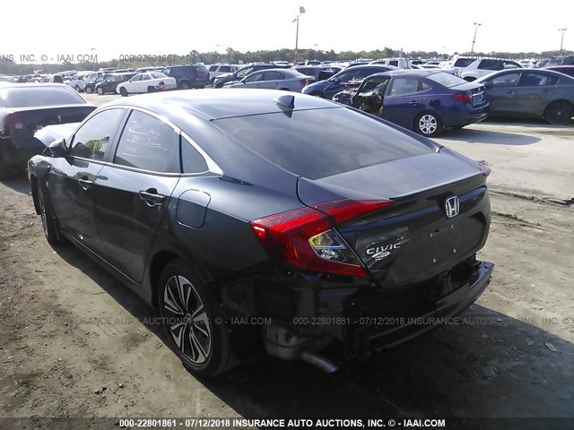 JHMFC1F70JX003774 - 2018 HONDA CIVIC EXL Dark Blue photo 3