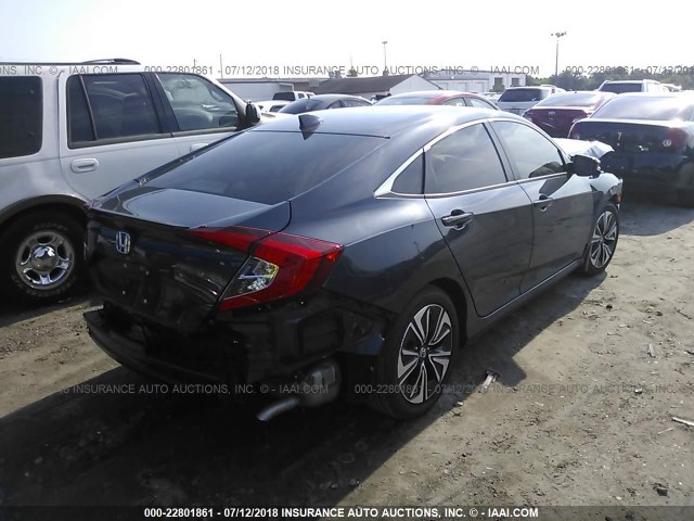 JHMFC1F70JX003774 - 2018 HONDA CIVIC EXL Dark Blue photo 4