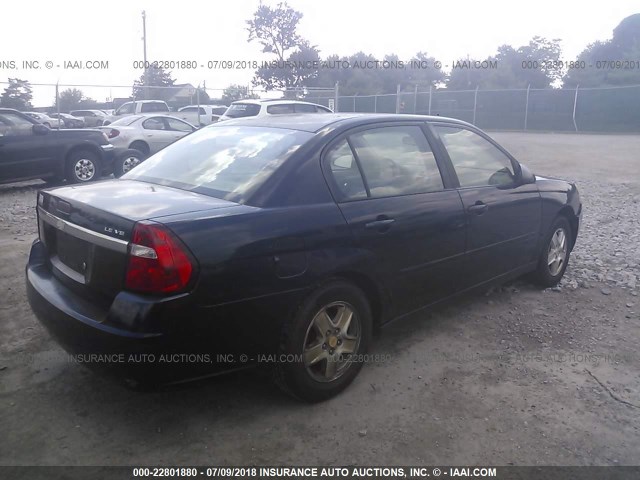 1G1ZT52875F146620 - 2005 CHEVROLET MALIBU LS მუქი ლურჯი ფოტო 4