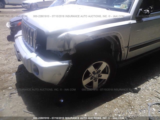 1J8HG48K77C699494 - 2007 JEEP COMMANDER SILVER photo 6