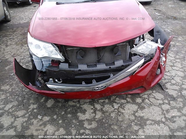 4T4BF1FK4CR165439 - 2012 TOYOTA CAMRY SE/LE/XLE წითელი ფოტო 6