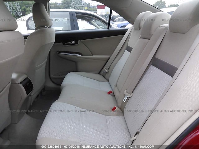 4T4BF1FK4CR165439 - 2012 TOYOTA CAMRY SE/LE/XLE წითელი ფოტო 8