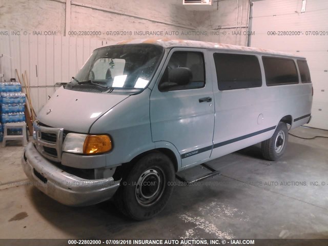 2B5WB35Y92K135797 - 2002 DODGE RAM WAGON B3500 GRAY photo 2