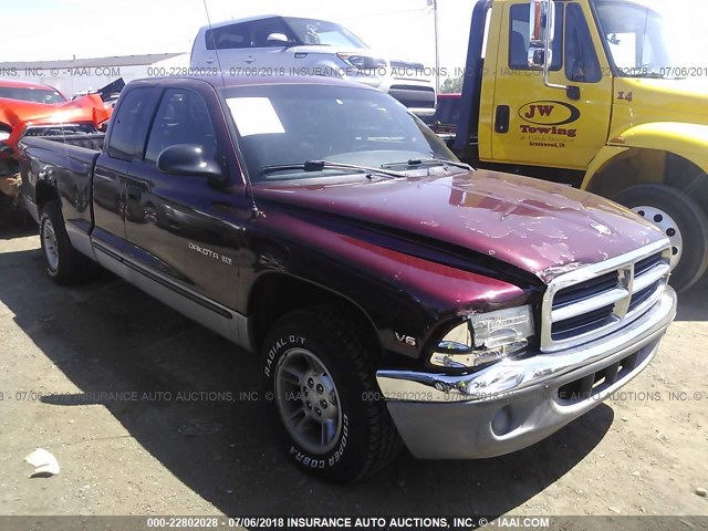 1B7GL22X0YS740580 - 2000 DODGE DAKOTA BURGUNDY photo 1