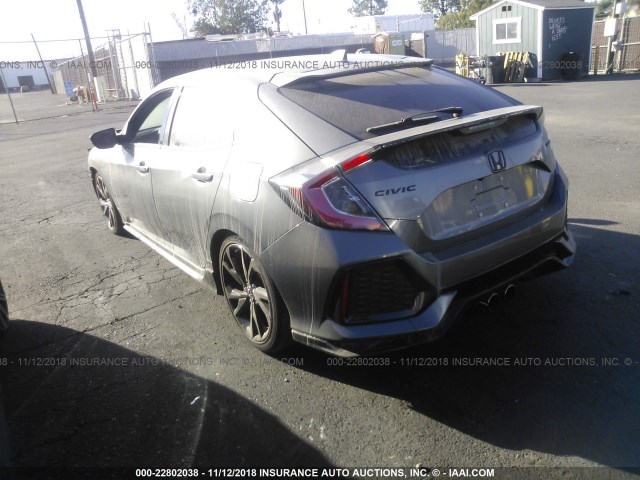 SHHFK7H40JU401196 - 2018 HONDA CIVIC SPORT 灰色 照片 3