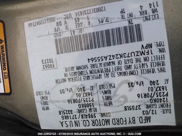 1FMZU73K24ZA55564 - 2004 FORD EXPLORER XLT/XLT SPORT/NBX 棕色 照片 9