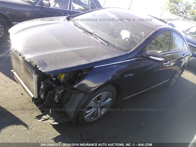 KMHEC4A47CA045937 - 2012 HYUNDAI SONATA HYBRID BLACK photo 2