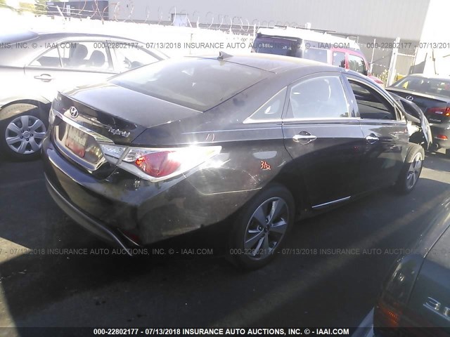 KMHEC4A47CA045937 - 2012 HYUNDAI SONATA HYBRID BLACK photo 4