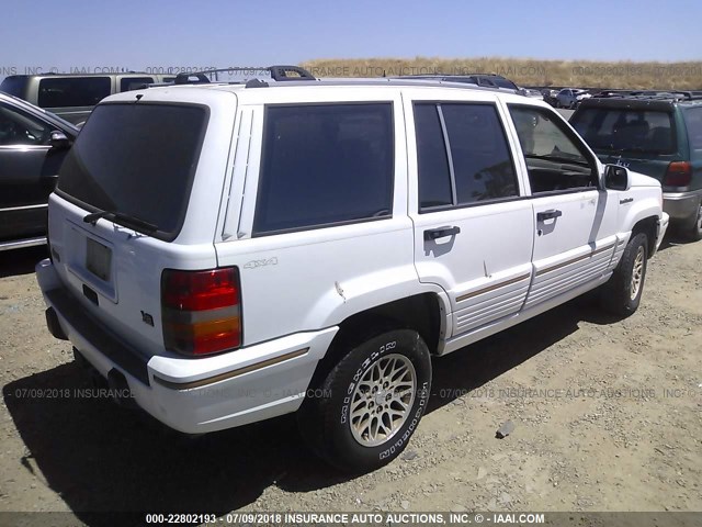 1J4GZ78Y4RC155437 - 1994 JEEP GRAND CHEROKEE LIMITED WHITE photo 4