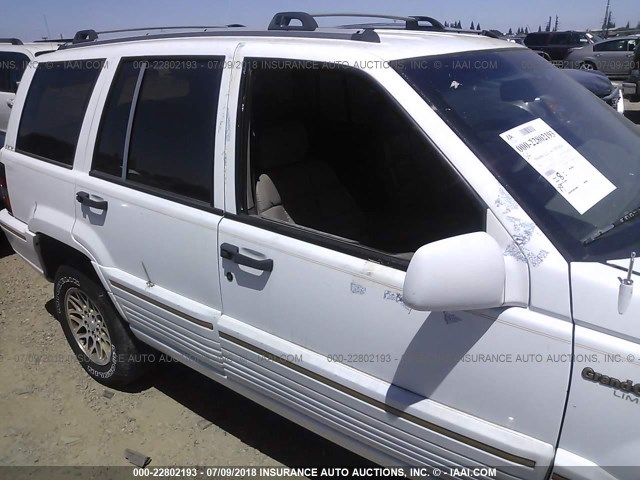1J4GZ78Y4RC155437 - 1994 JEEP GRAND CHEROKEE LIMITED WHITE photo 6