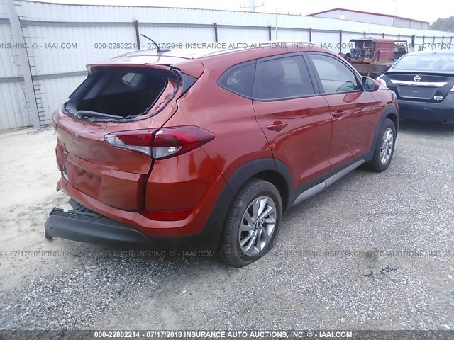 KM8J33A40HU252510 - 2017 HYUNDAI TUCSON LIMITED/SPORT AND ECO/SE ORANGE photo 4