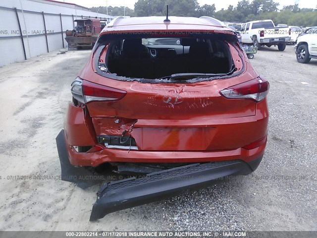 KM8J33A40HU252510 - 2017 HYUNDAI TUCSON LIMITED/SPORT AND ECO/SE ORANGE photo 6