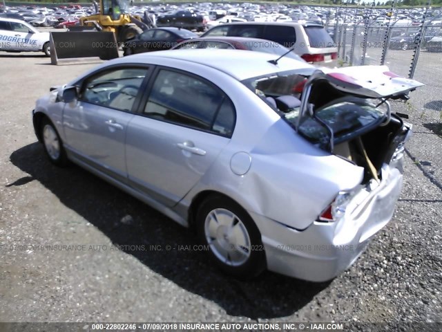 JHMFA36288S029116 - 2008 HONDA CIVIC HYBRID GRAY photo 3