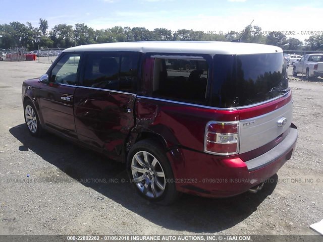 2FMGK5DC8BBD26524 - 2011 FORD FLEX LIMITED RED photo 3