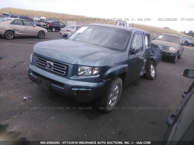 2HJYK16538H509864 - 2008 HONDA RIDGELINE RTL Light Blue photo 2