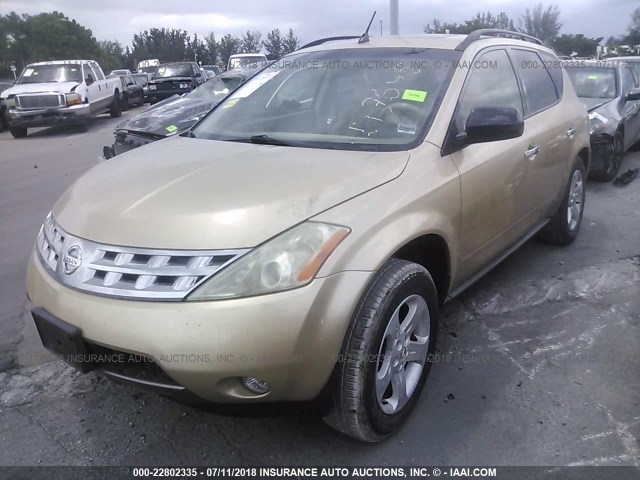 JN8AZ08T63W117645 - 2003 NISSAN MURANO SL/SE GOLD photo 2