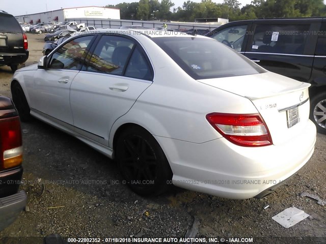 WDDGF56X58F181366 - 2008 MERCEDES-BENZ C 350 WHITE photo 3