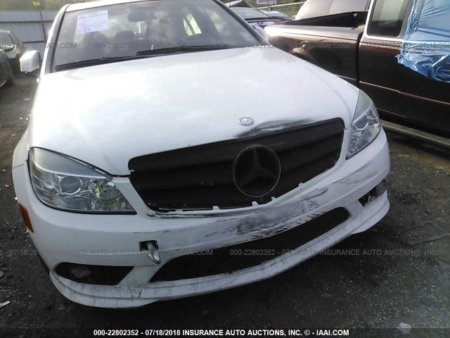 WDDGF56X58F181366 - 2008 MERCEDES-BENZ C 350 WHITE photo 6