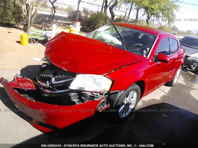 1B3BD1FB2BN579530 - 2011 DODGE AVENGER MAINSTREET RED photo 2