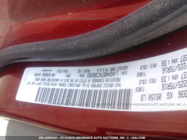 1J4GX48S74C388365 - 2004 JEEP GRAND CHEROKEE LAREDO/COLUMBIA/FREEDOM 红色 照片 9