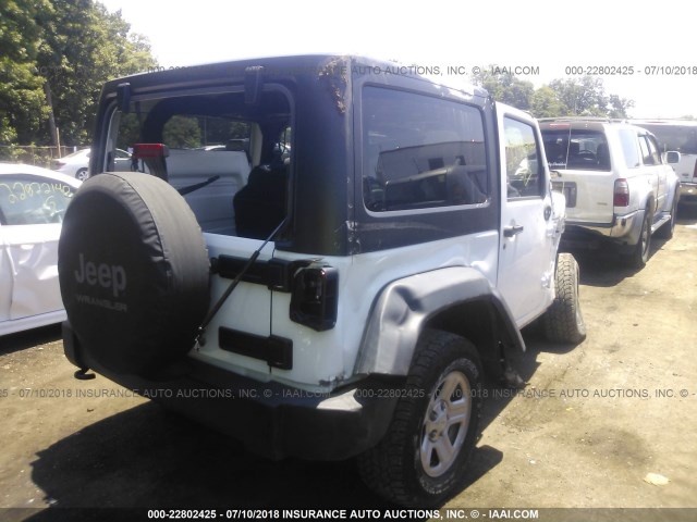 1C4AJWAG4CL281531 - 2012 JEEP WRANGLER SPORT WHITE photo 4