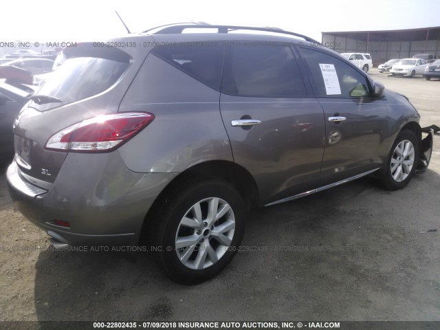 JN8AZ1MU7DW203617 - 2013 NISSAN MURANO S/SL/LE GOLD photo 4