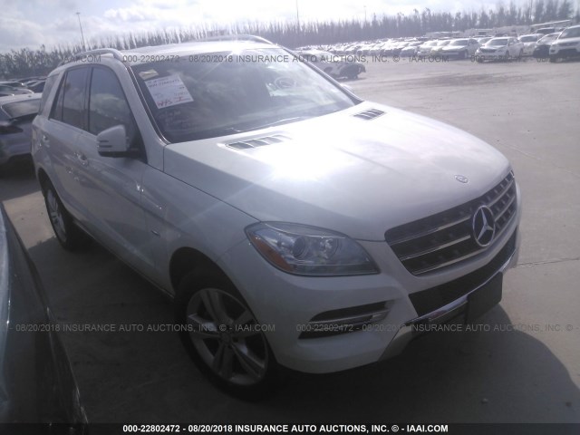 4JGDA5HB7CA074107 - 2012 MERCEDES-BENZ ML 350 4MATIC WHITE photo 1