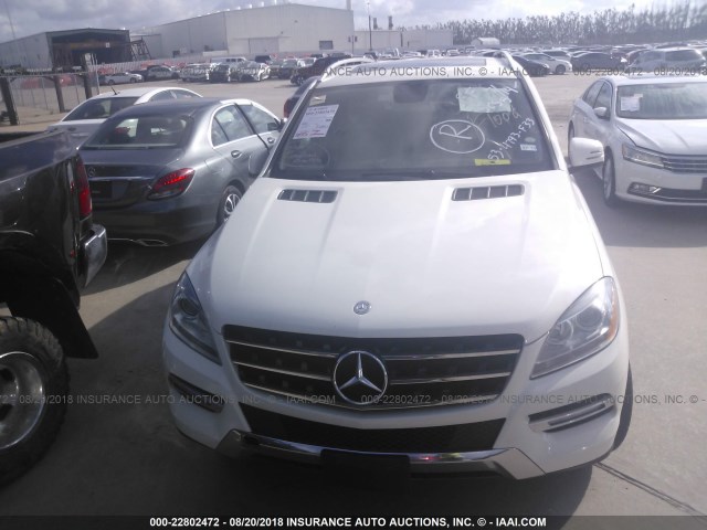 4JGDA5HB7CA074107 - 2012 MERCEDES-BENZ ML 350 4MATIC WHITE photo 6