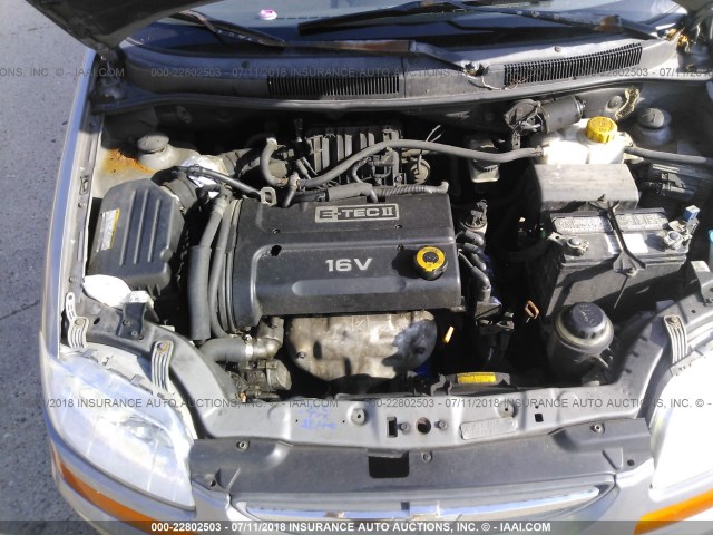 KL1TD66697B777220 - 2007 CHEVROLET AVEO LS GRAY photo 10