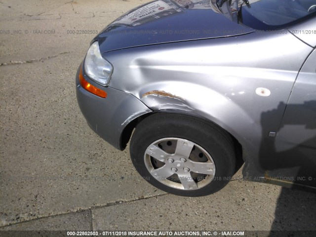 KL1TD66697B777220 - 2007 CHEVROLET AVEO LS GRAY photo 6