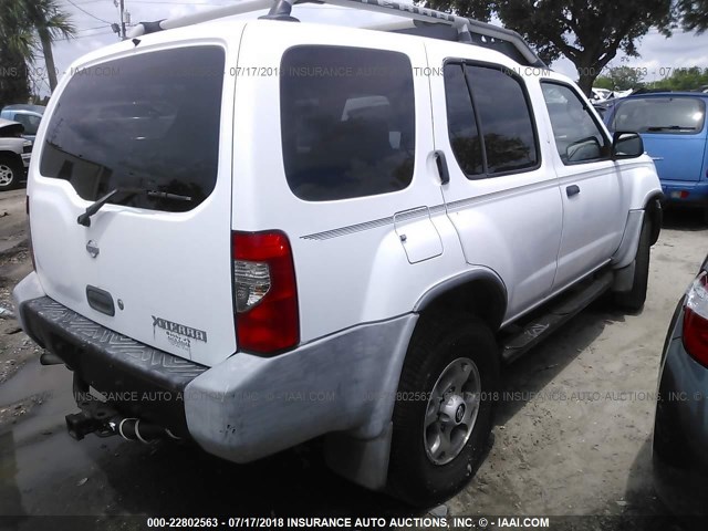 5N1ED28T21C513489 - 2001 NISSAN XTERRA XE/SE WHITE photo 4