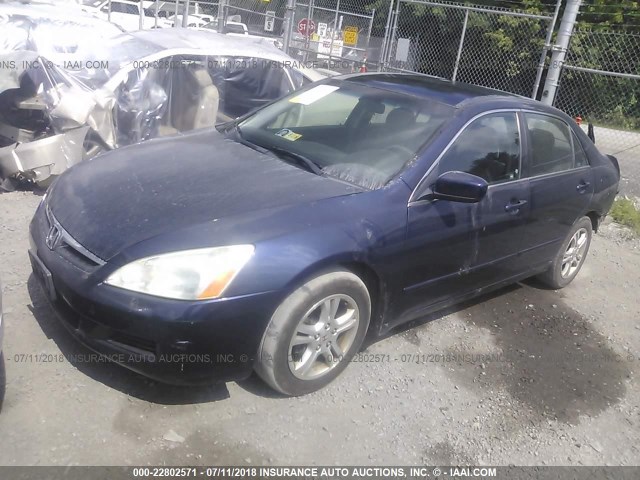 1HGCM56387A129075 - 2007 HONDA ACCORD SE BLUE photo 2