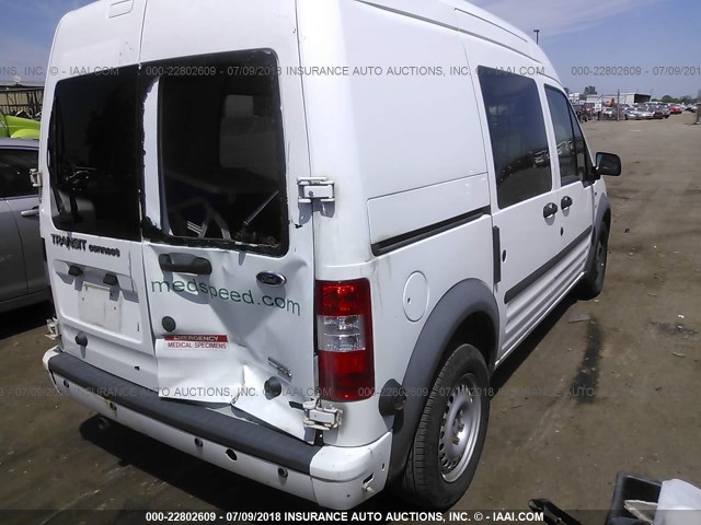 NM0LS6BN6DT133849 - 2013 FORD TRANSIT CONNECT XLT WHITE photo 4