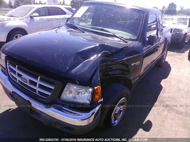 1FTYR14U93PB50132 - 2003 FORD RANGER SUPER CAB BLACK photo 2