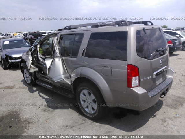 5N1AR18U37C632406 - 2007 NISSAN PATHFINDER LE/SE/XE TAN photo 3