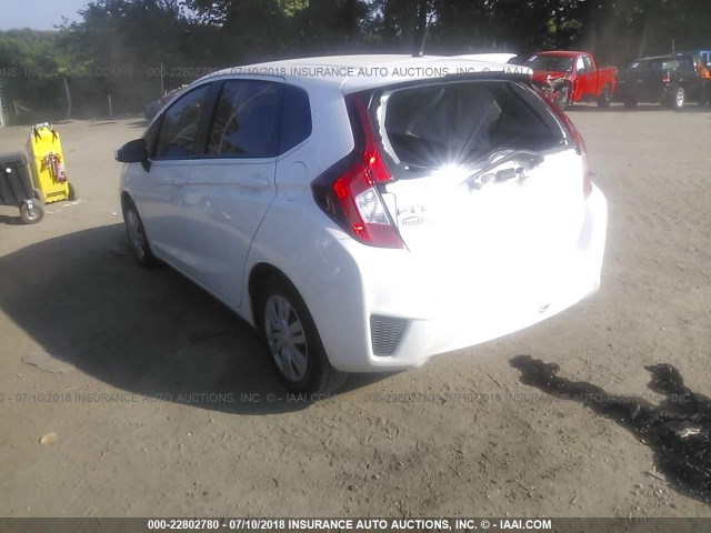 JHMGK5H50GS008375 - 2016 HONDA FIT LX WHITE photo 3