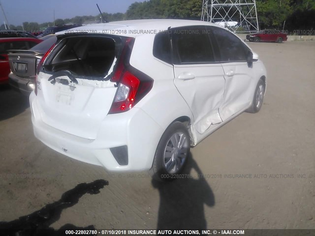 JHMGK5H50GS008375 - 2016 HONDA FIT LX WHITE photo 4