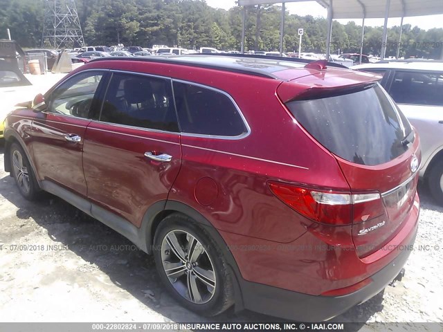 KM8SR4HF1FU104153 - 2015 HYUNDAI SANTA FE GLS/LIMITED RED photo 3