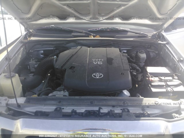 3TMJU62N26M012306 - 2006 TOYOTA TACOMA DOUBLE CAB PRERUNNER SILVER photo 10