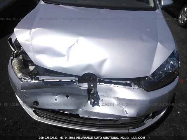 WVWDB7AJ5DW139023 - 2013 VOLKSWAGEN GOLF SILVER photo 6