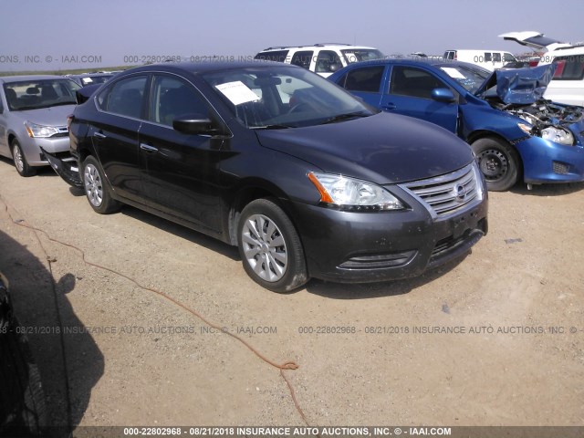 3N1AB7AP0EL658756 - 2014 NISSAN SENTRA S/SV/SR/SL GRAY photo 1