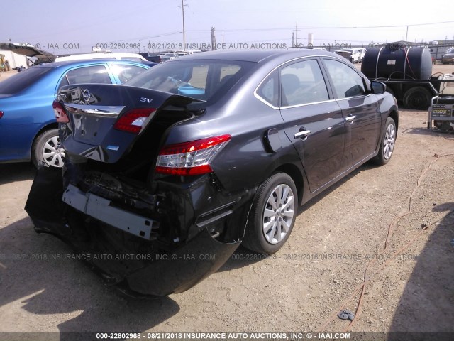 3N1AB7AP0EL658756 - 2014 NISSAN SENTRA S/SV/SR/SL GRAY photo 4