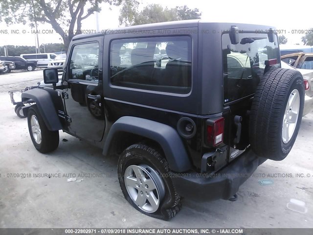 1C4AJWAG5CL287063 - 2012 JEEP WRANGLER SPORT 黑色 照片 3